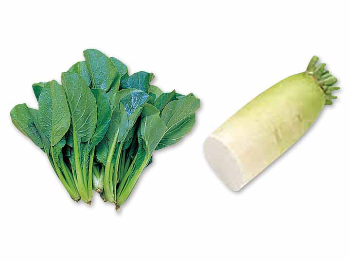 ほっとする味を手軽に　小松菜＆大根1／2のセット