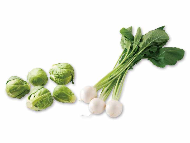 ころんと野菜でつくるスープはいかが　芽キャベツ＆かぶのセット