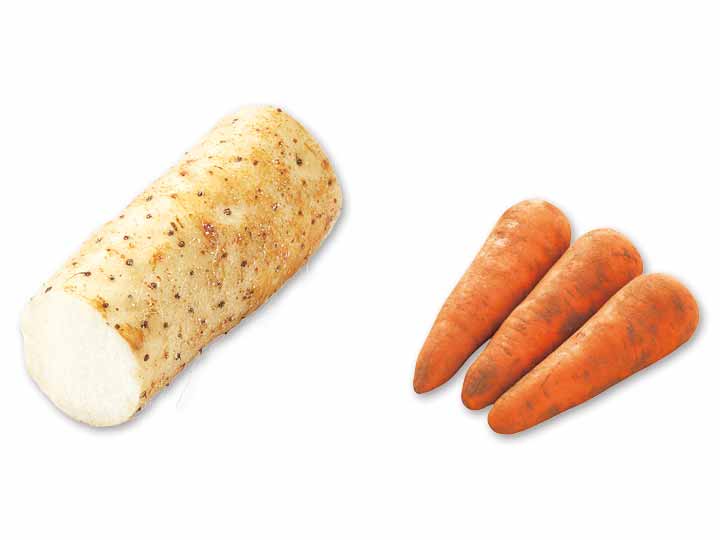 シャキっとも、もっちりも気分で選べる　長いも＆人参のセット