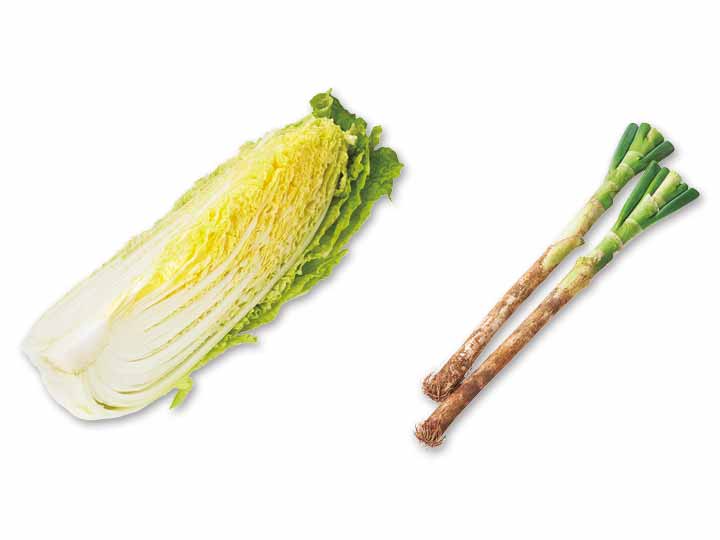 あったか料理にすっとなじむ　甘み白菜1／4＆長ねぎのセット