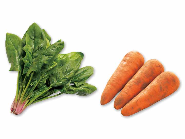 さっと調理で活躍　ほうれんそう＆人参のセット