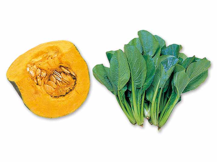炒め物や煮物に使いやすい　かぼちゃ＆小松菜のセット