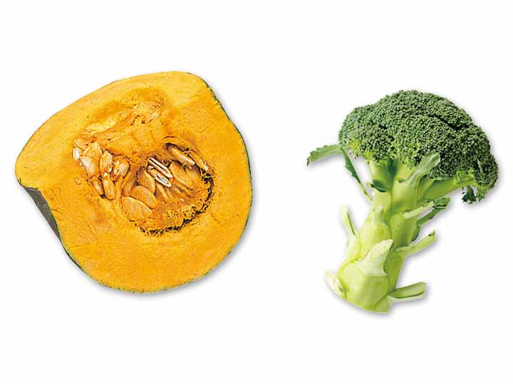 焼いて蒸してやさしい甘み　かぼちゃ＆ブロッコリーのセット