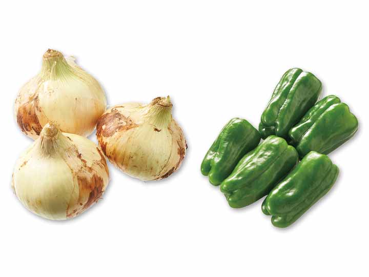 ささっと炒めて素材を味わうひと品に　新玉ねぎ＆ピーマンのセット