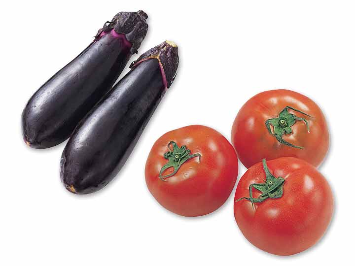 炒めて、煮込んで相性よし　なす＆トマトのセット