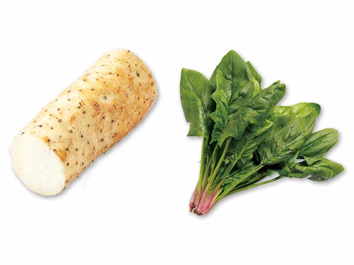 さっと和えて、副菜完成　長いも＆ほうれんそうのセット