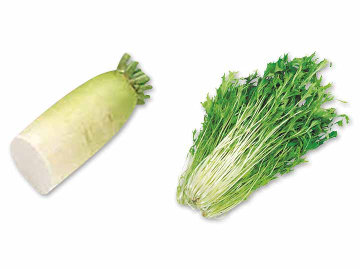 みずみずしく、煮てなじむ　大根1／2＆水菜のセット