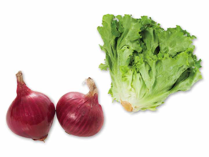 添えるだけで、サラダもサンドも華やかに　赤玉ねぎ＆グリーンリーフのセット