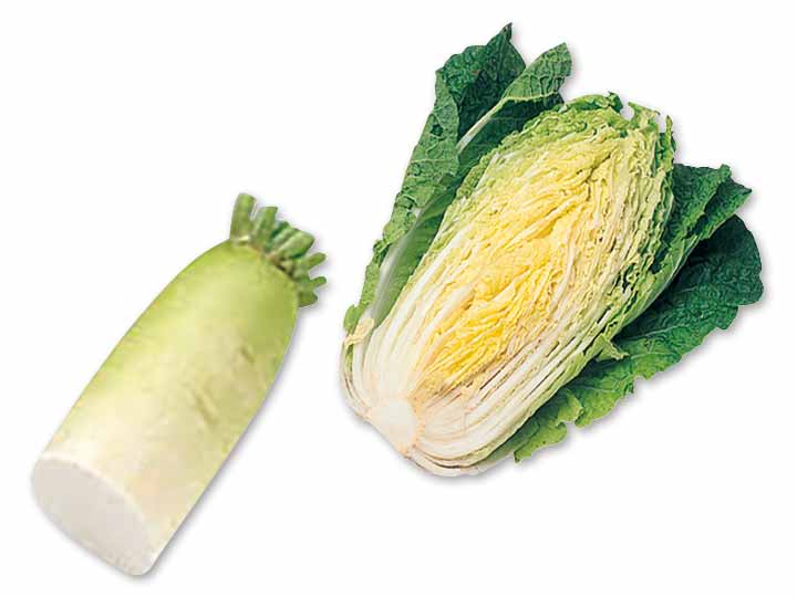 使いやすい大きさ　大根1／2＆白菜1／2のセット