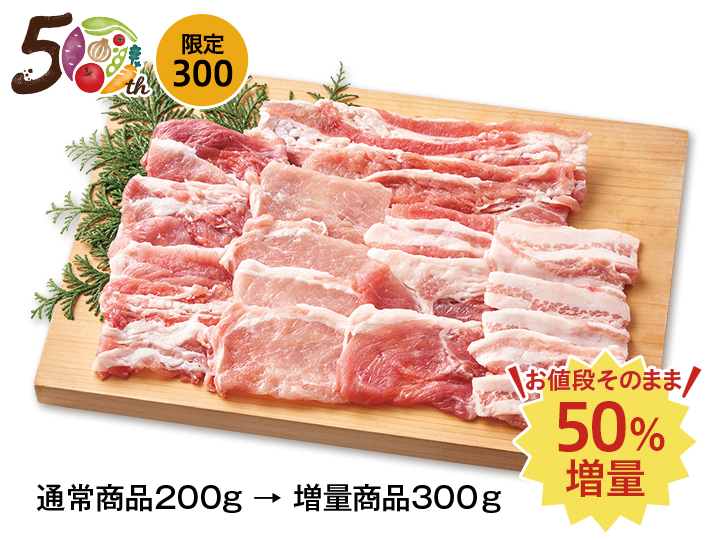 【記念商品・50％増量】大地うまみこい豚小間切れ