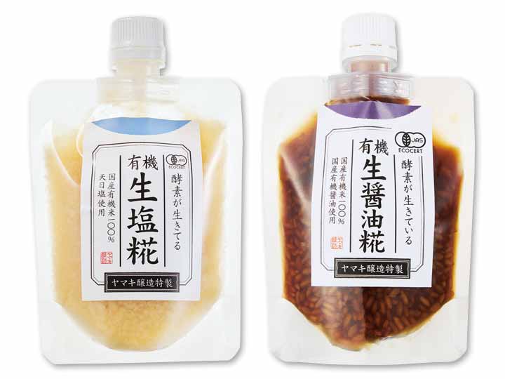 発酵のおいしさを　有機「生」塩糀＆醤油糀セット_2