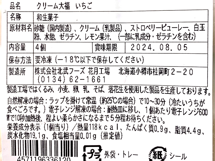 小樽花月堂　雪のくちどけ生クリーム大福（北海道産苺）_4