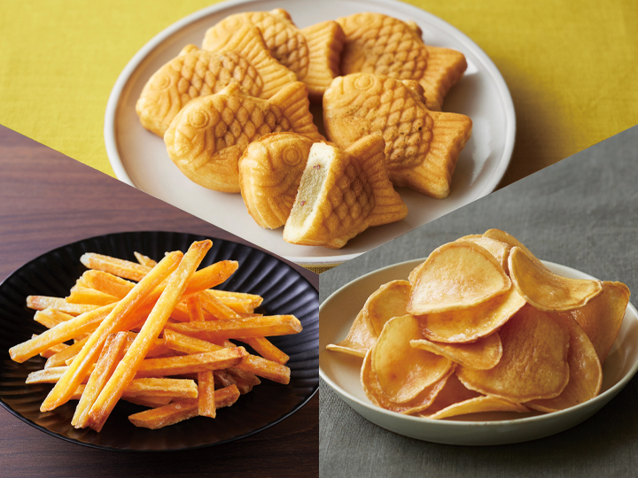 【セットがお得】さつまいもスイーツセット（ミニたい焼き、塩かりんとう、おさつチップ）