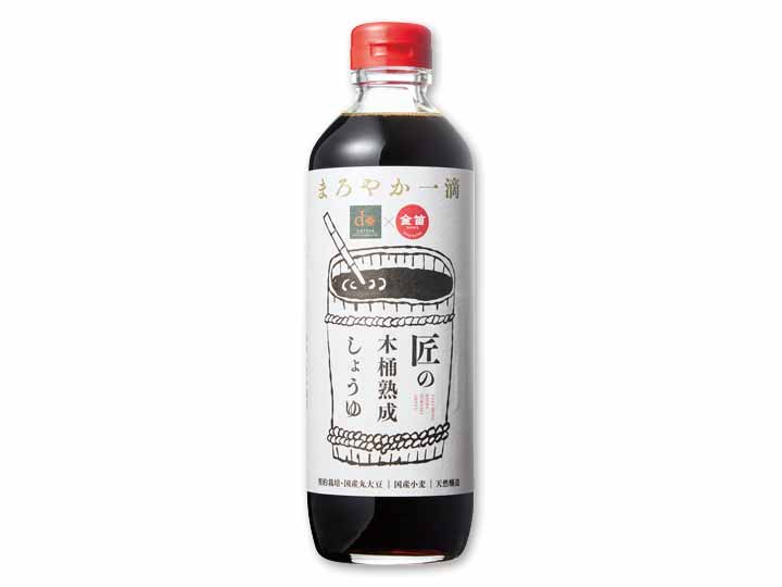 まろやか一滴　匠の木桶熟成醤油（契約栽培大豆使用）・600ML