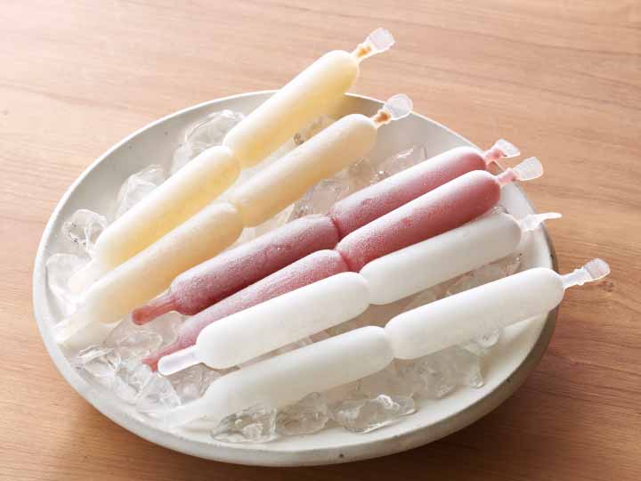 フルーツシャーベット（ぶどう・りんご・レモン）