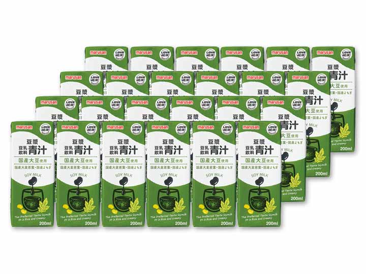 ゴクゴク飲める　箱売・国産大豆の豆乳飲料（大麦若葉＆よもぎ）