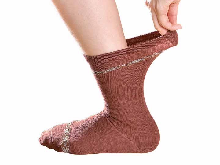 予約　日本製口ゴムゆったり杢調丈長ソックス_3