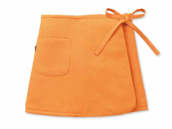 予約　ソフゥール　シャンブレークロスを使ったあったか巻きスカート（オレンジ）ＬＬ〜4Ｌ