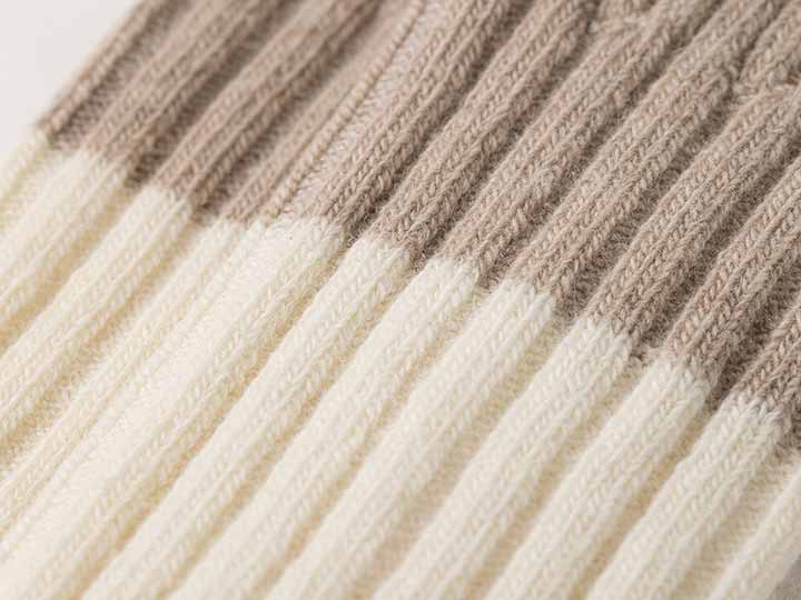 予約 アワユキ ウールツートーンリブソックス オフホワイト_3