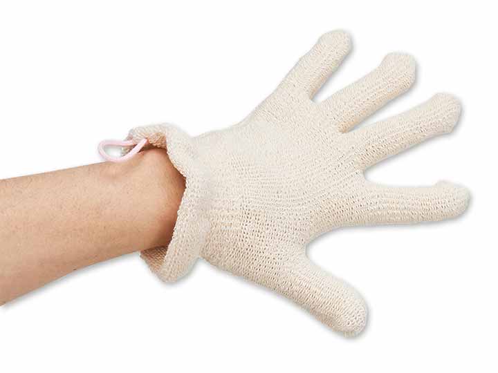 予約　オーガニックコットン浴用ボディウォッシュ手袋（生成）Ｓ_3