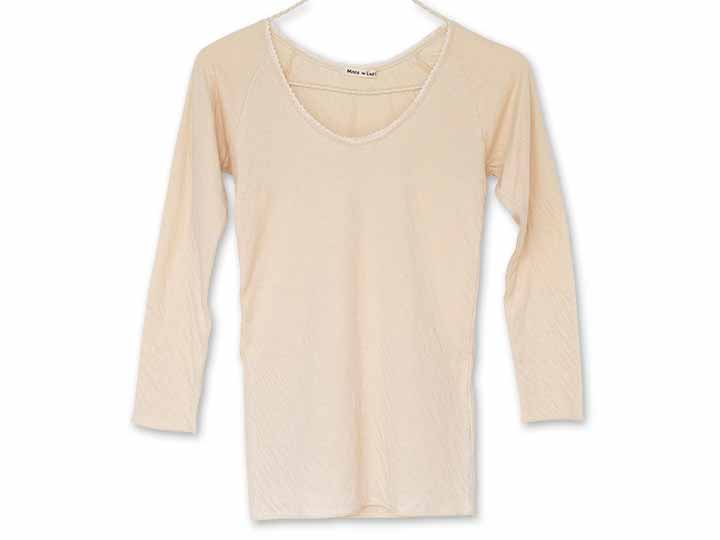 予約　ソフト接結ロングスリーブ（Ｍ）きなり