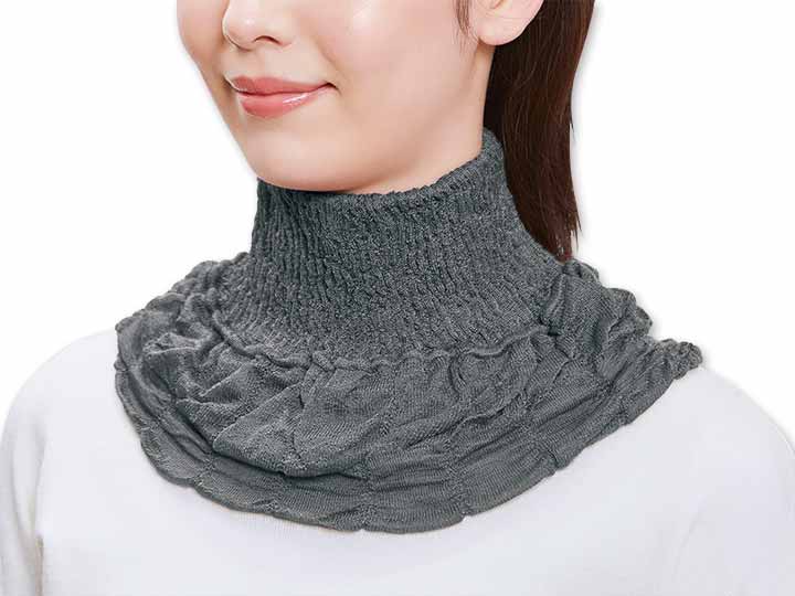 予約　しっとりシルクネックカバー（グレー）_3