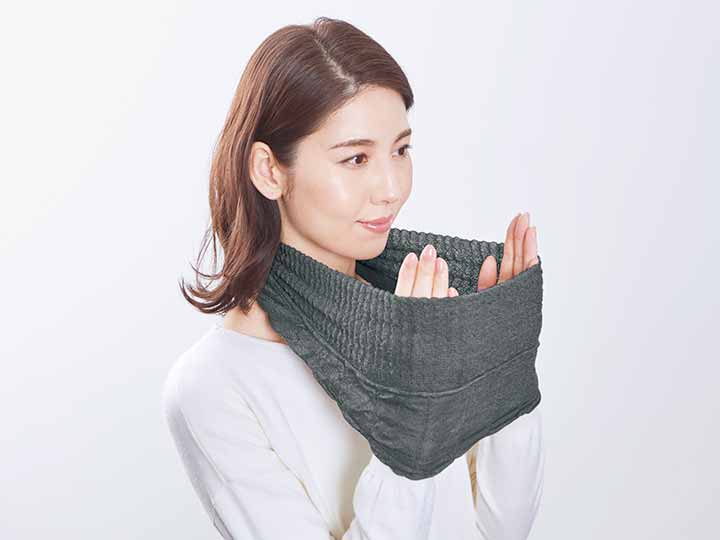 予約　しっとりシルクネックカバー（グレー）_4