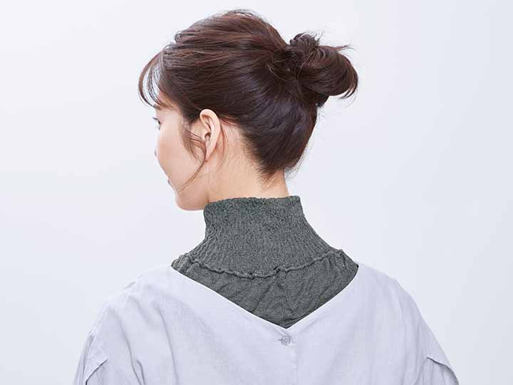 予約　しっとりシルクネックカバー（グレー）_5
