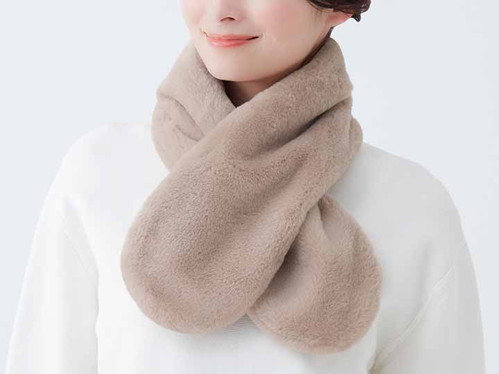 予約 あったかふんわり華やかティペット(カフェオレ)_3