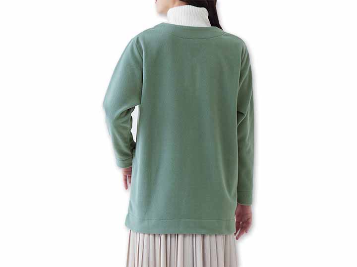 予約　軽くてあったかフリースカーデ（グリーン）ＬＬ−3Ｌ_3