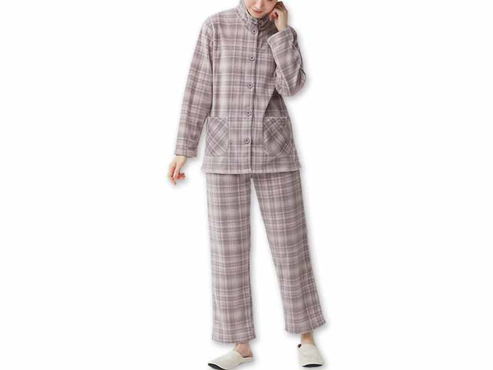 予約　軽くてあったかフリースパジャマ（ラベンダー系）Ｌ_2