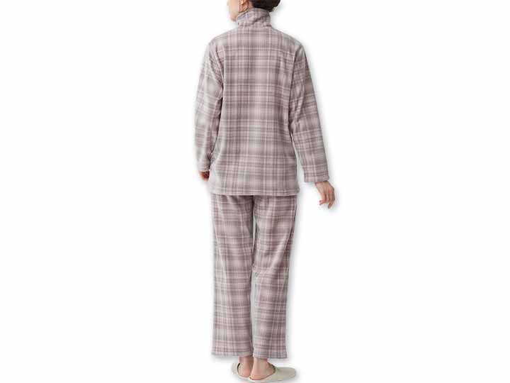 予約　軽くてあったかフリースパジャマ（ラベンダー系）Ｌ_3