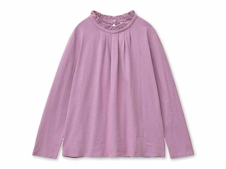 予約　ＯＣ天竺モックネックトップ・パープル・Ｍ