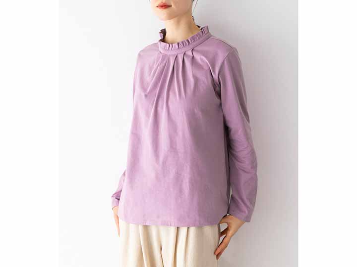 予約　ＯＣ天竺モックネックトップ・パープル・Ｍ_2