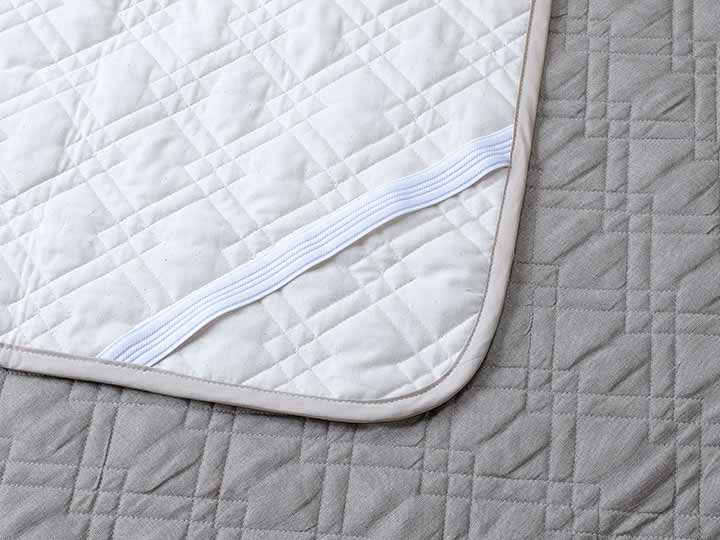 リネンガーゼ綿わた敷きパッド亜麻色　シングル_3