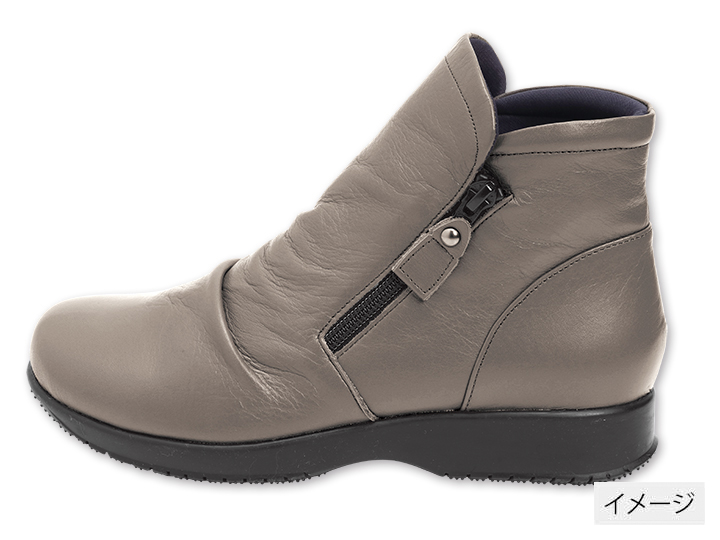 予約 ミスキョウコ 4Eダブルファスナーブーツ(ブラック)23.0CM_2