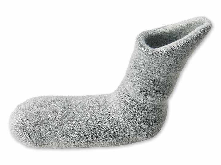 予約 備長炭ホームソックス足首ロング(ライトグレー)_2