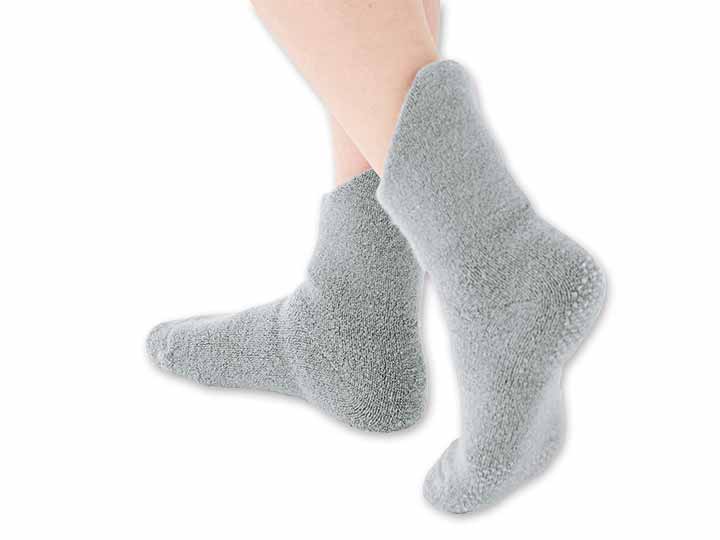 予約 備長炭ホームソックス足首ロング(ライトグレー)_4