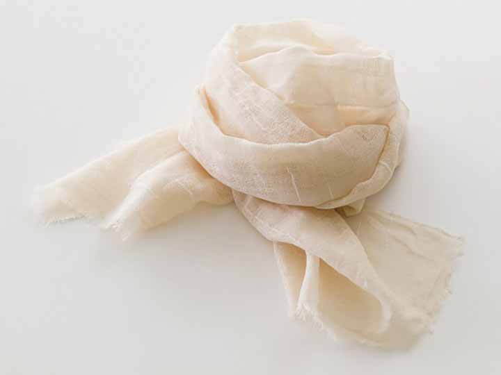 予約　オーガニックコットンガーゼマフラー（ベージュ）