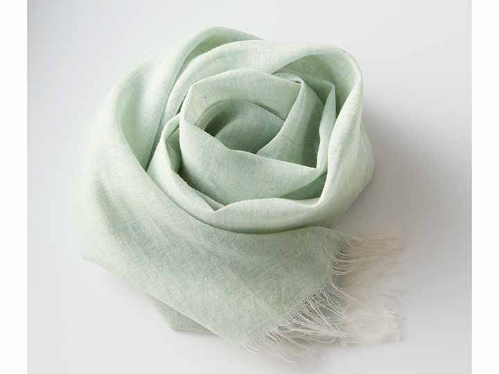 予約　【日本製】綿100％汗も拭ける手ぬぐいガーゼスカーフ（グリーン系）