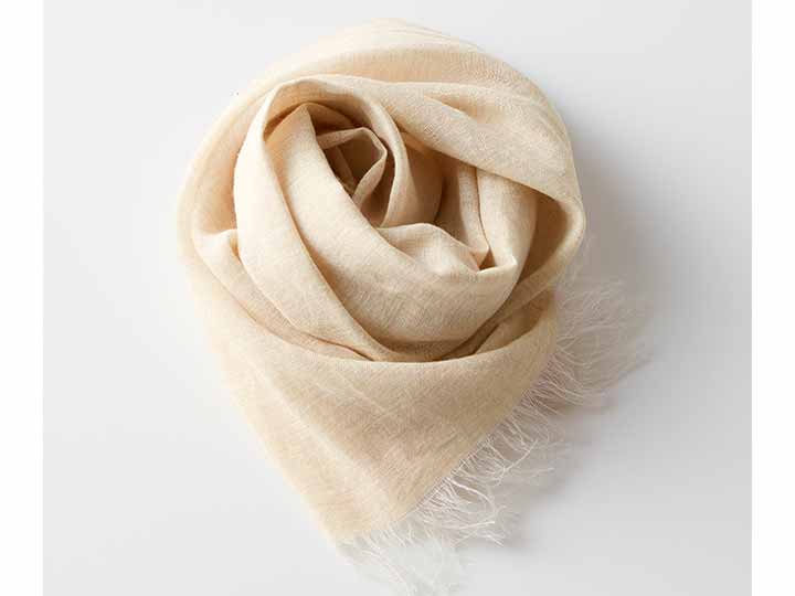 予約　【日本製】綿100％汗も拭ける手ぬぐいガーゼスカーフ（グレージュ系）