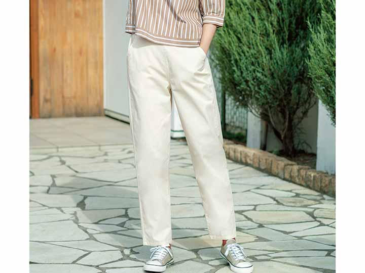 予約　さらっと軽いデニムパンツ　バニラ　Ｌ_2
