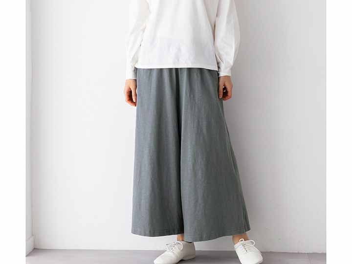 予約　ＯＣスラブワイドクロップドパンツ・グレイ系・Ｍ_3
