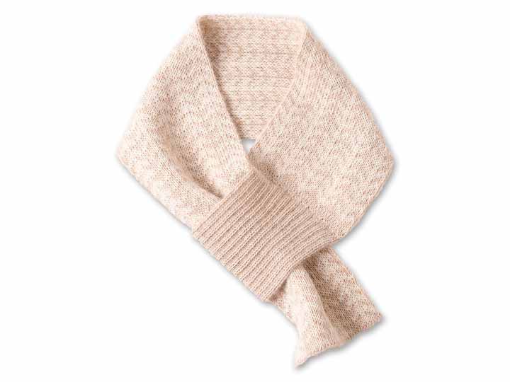 予約　アルパカ100％　ヘリンボーン柄ミニマフラー　（ベージュ）