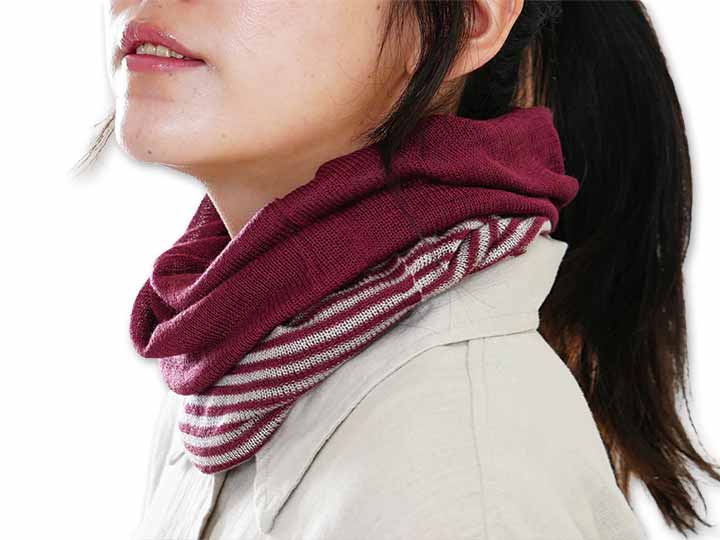 予約 起毛シルクウォーマー ワイン_2