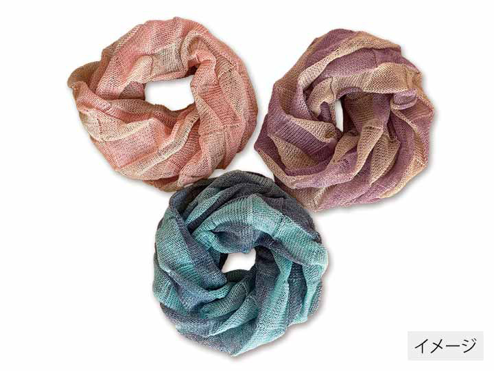 予約　天然素材のチェック柄スヌード　ピンク系_2