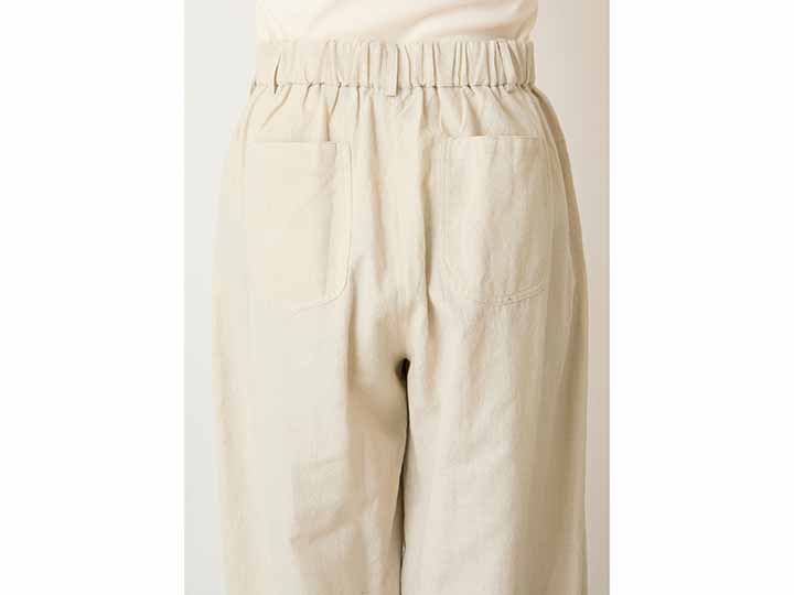 予約 手織りコットンヘンプ バレルパンツ ベージュ系 M_3