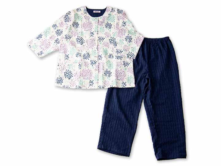 京都洛北友禅レディースパジャマ　藍　Ｓサイズ