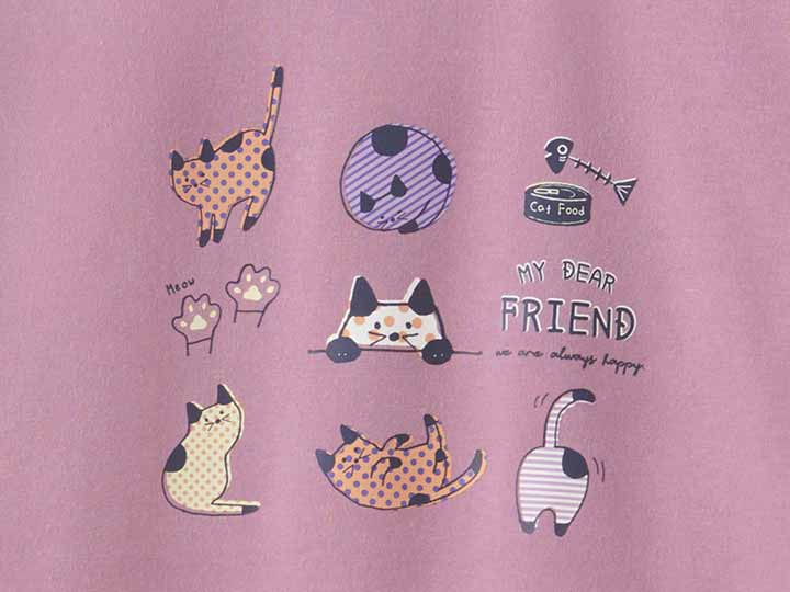 予約 プリント裏起毛ふんわりパジャマ(ローズ)M−L_4