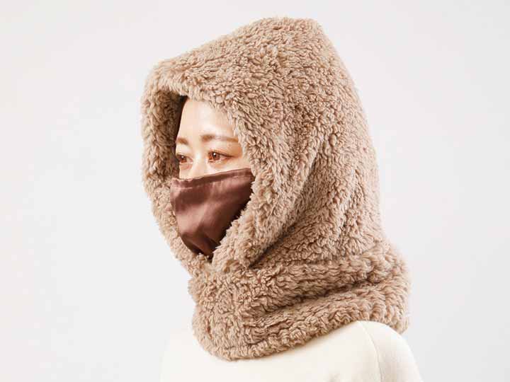 予約　極暖　頭すっぽりフードマスク付き